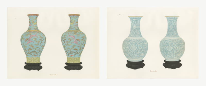 Imperial Palace Vases in Duck's Egg and Green, Two Color Plates, 1911