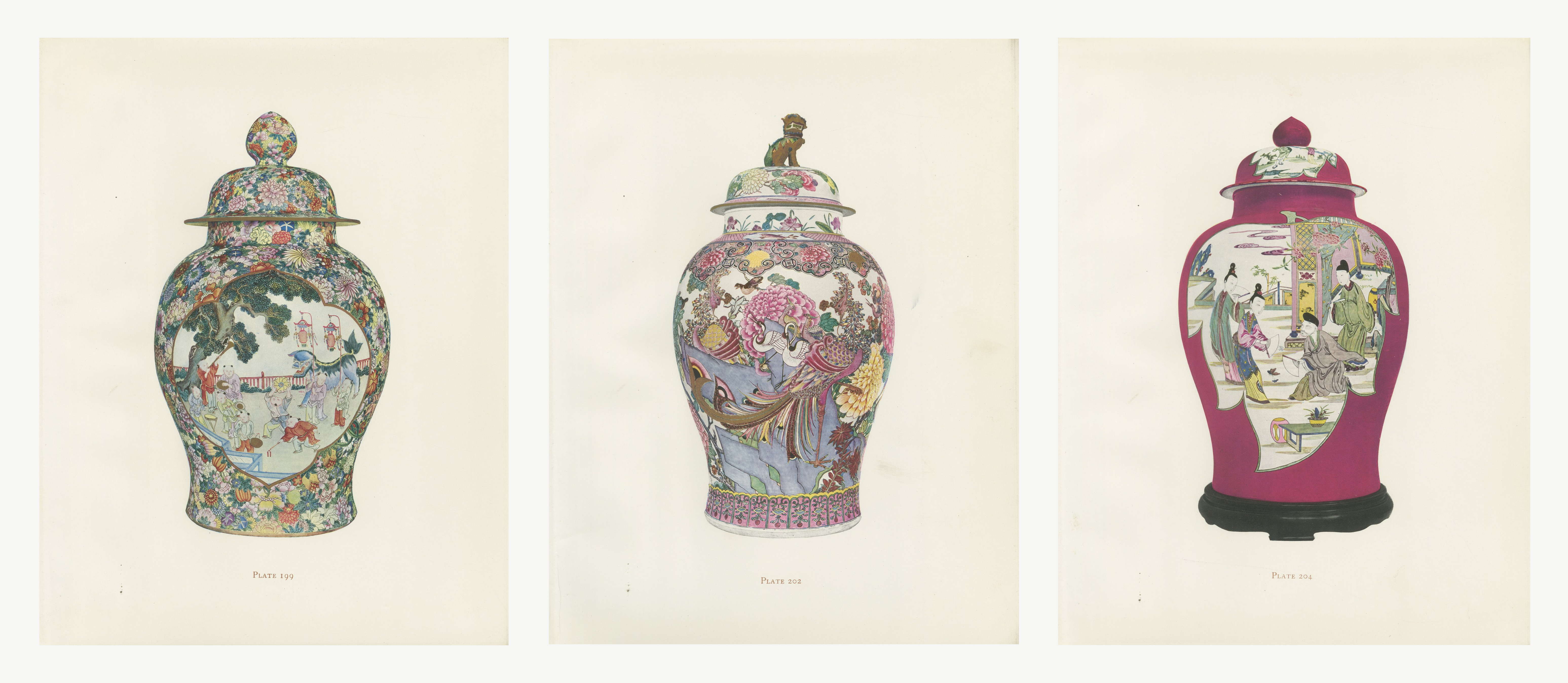 Three Great Famille Rose Jars, Kien-lung and Mille-fleurs Plates, 1911