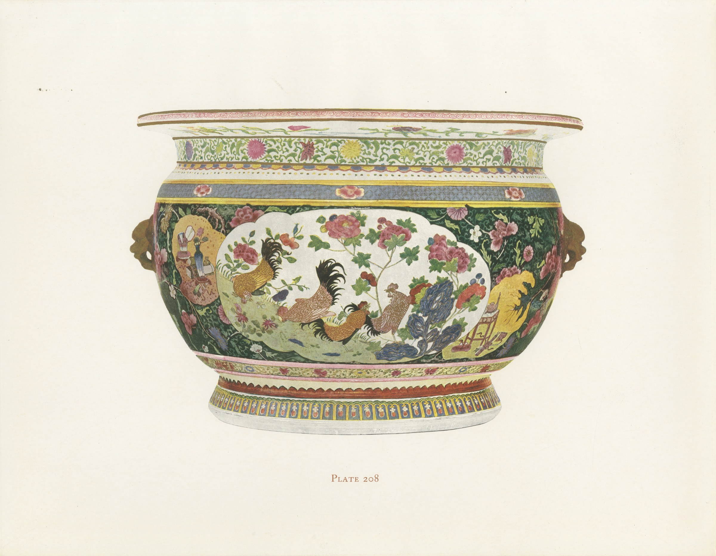 Fish Cistern with Carp Painted Inside, Yung-ching Green on Black, Plate, 1911