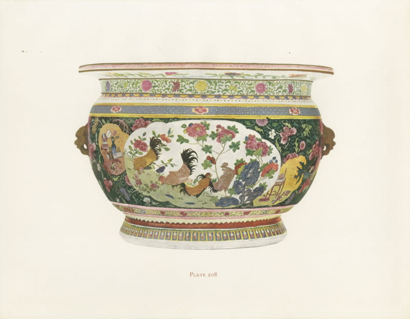 Fish Cistern with Carp Painted Inside, Yung-ching Green on Black, Plate, 1911