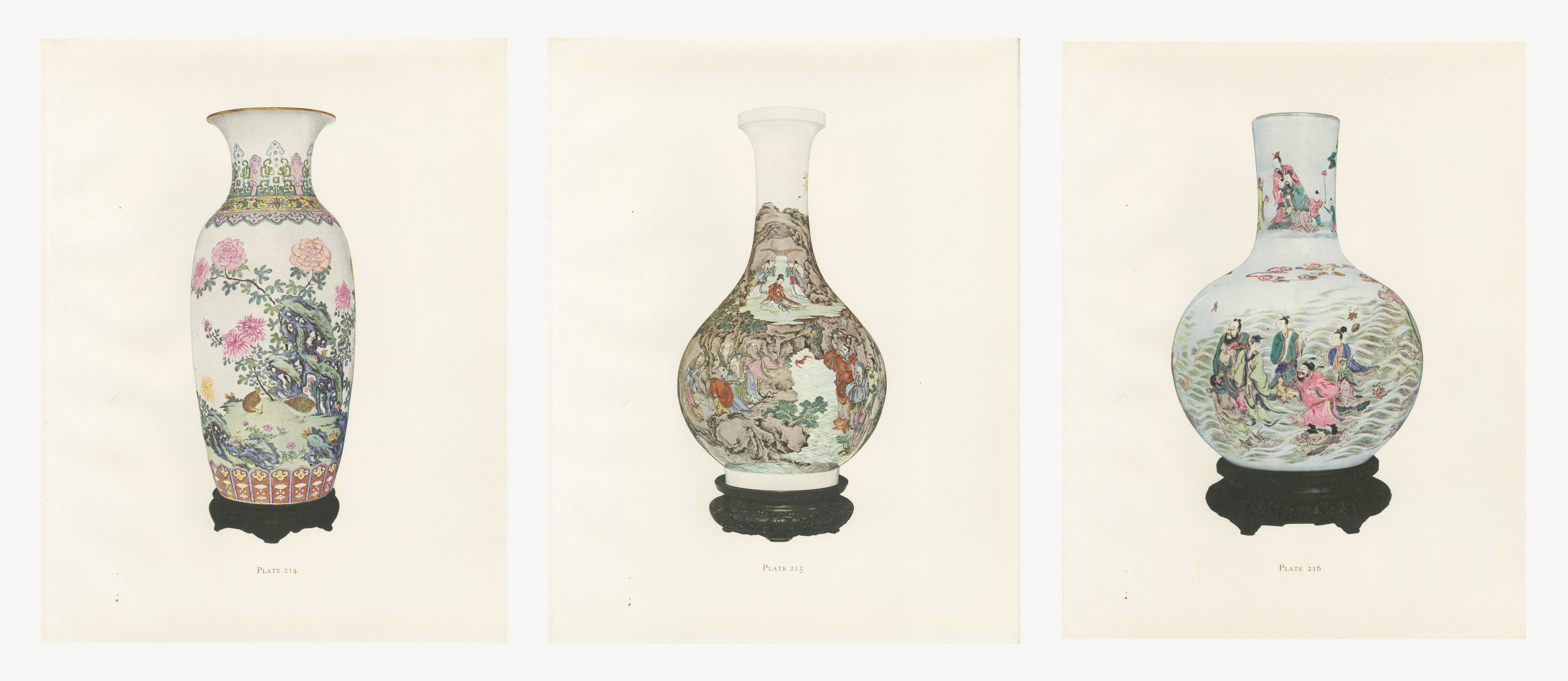 Three Large Famille Rose Vessels, Kien-lung and Yung-ching Plates, 1911