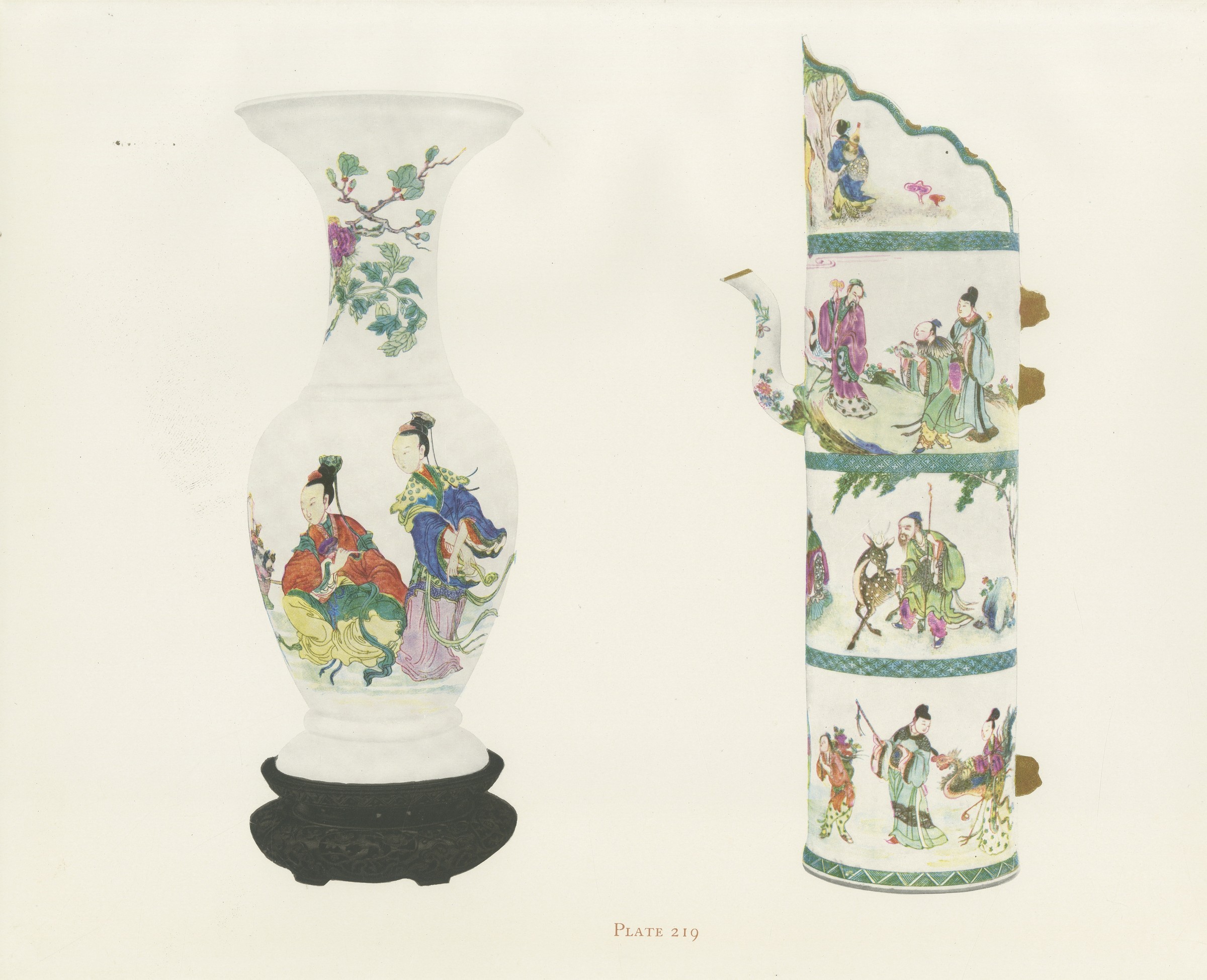 Trumpet Mouth Vase and a Wine Pot of Extraordinary Size, Yung-ching, 1911