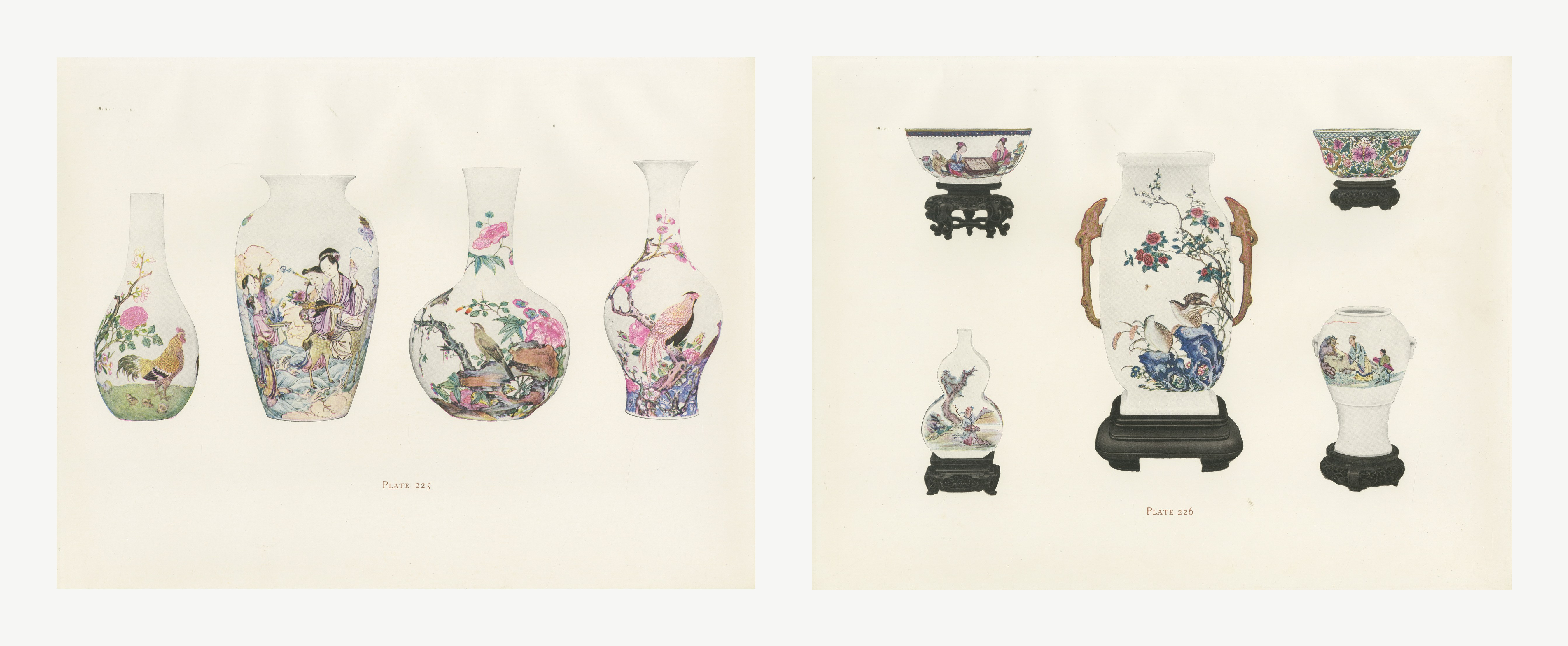 Egg-shell Vases and Bowls with Cocks and Hens, Two Color Plates, 1911
