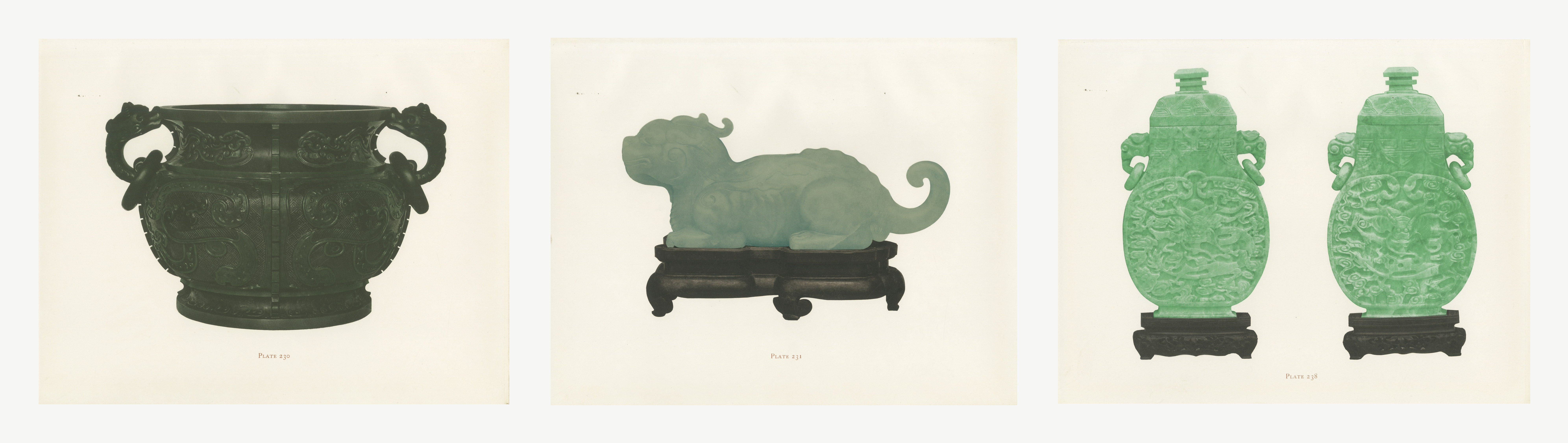 Three Important Chinese Jade Vessels, Kien-lung Color Plates, 1911