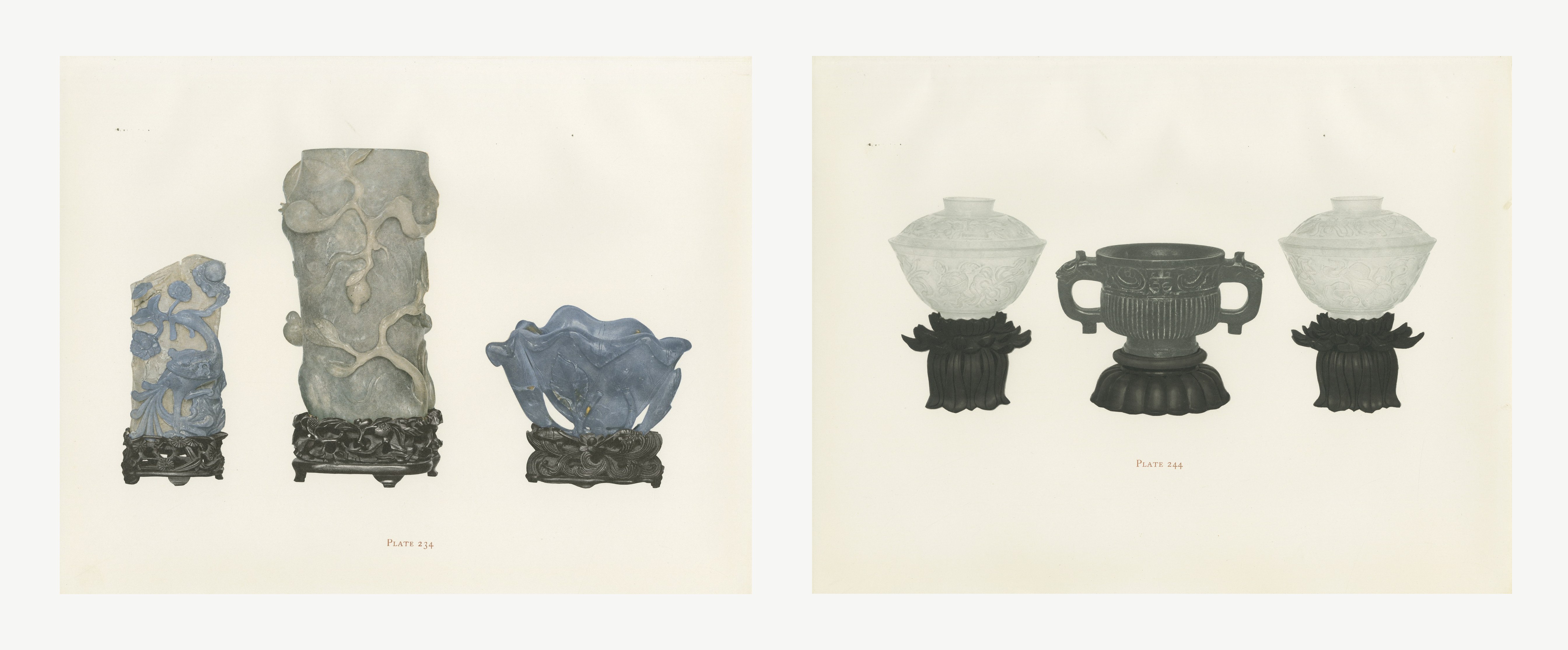 Chinese Hard Stone Groups in Jade and Agate, Two Color Plates, 1911