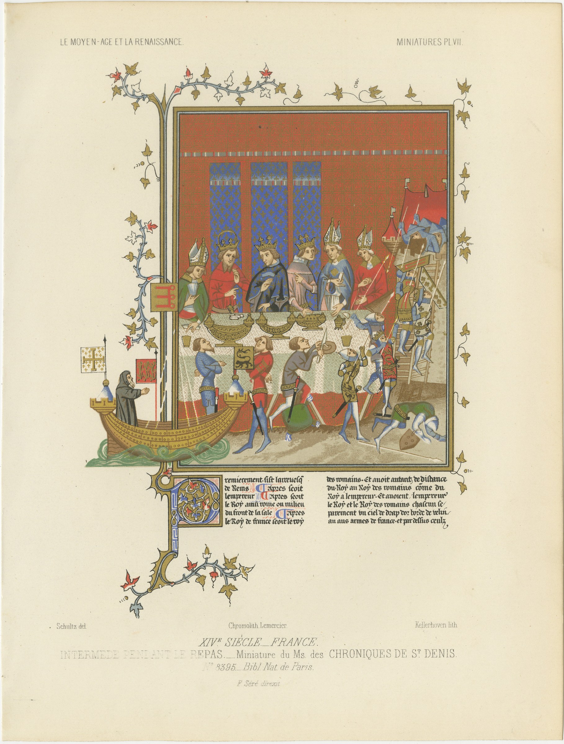 Entertainment at a Royal Banquet, Chronicles of Saint Denis, 1849