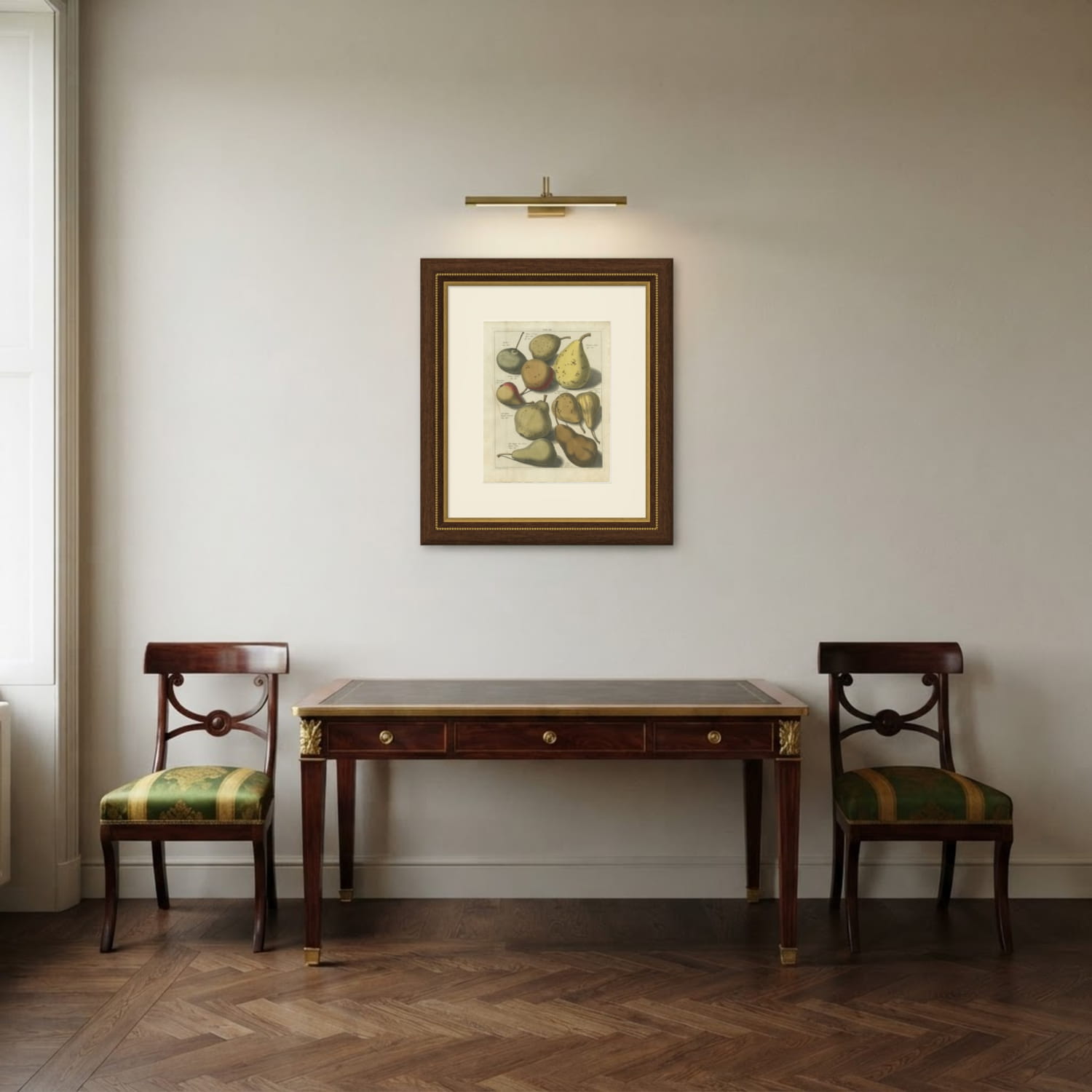 Hoe langer hoe liever: Antique Hand-Colored Dutch Pear Plate, 1790