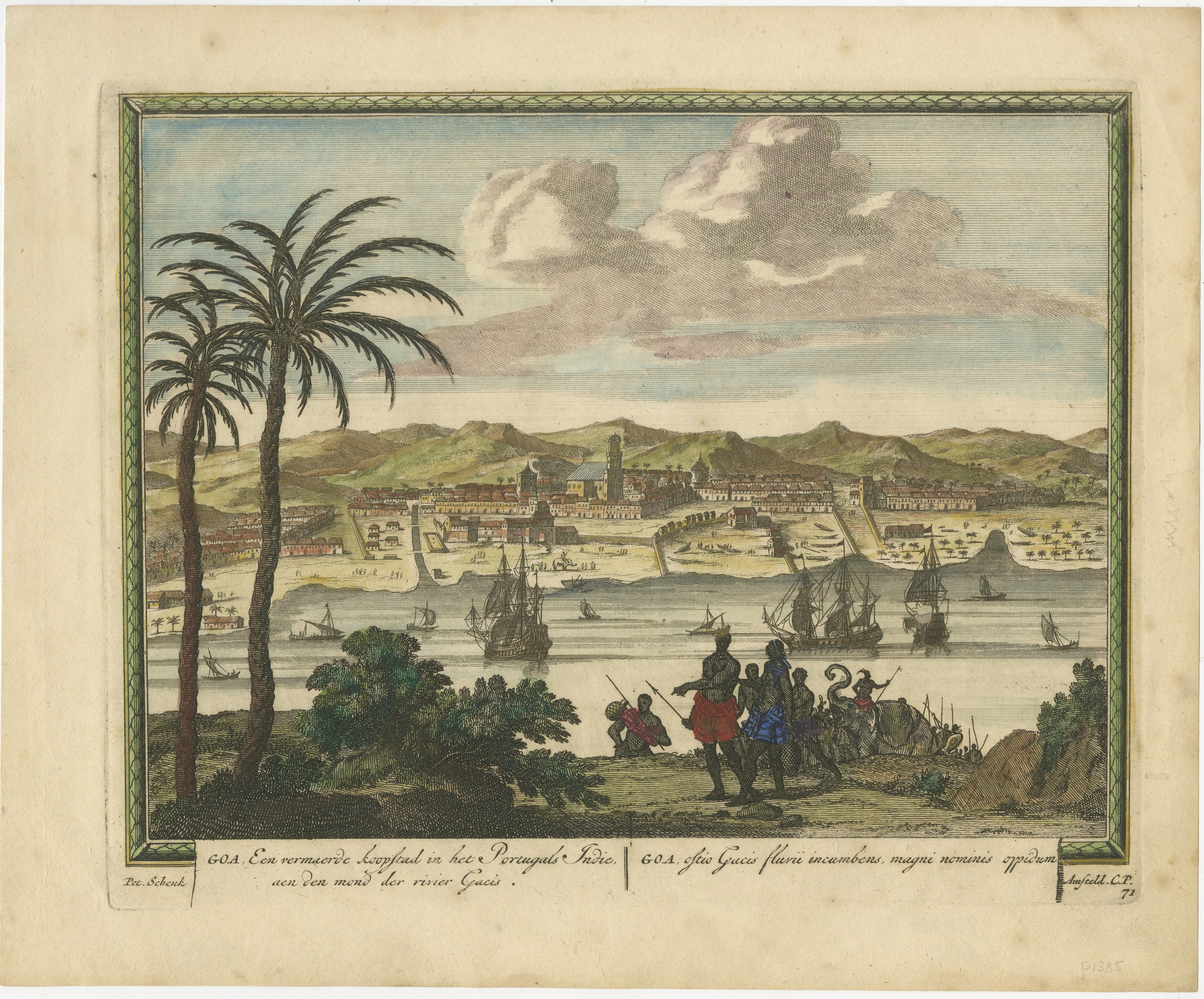 Schenk View of Goa, Great Trading City of Portuguese India, 1702