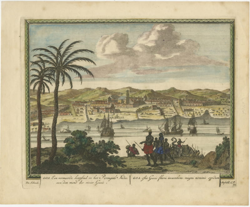 Schenk View of Goa, Great Trading City of Portuguese India, 1702