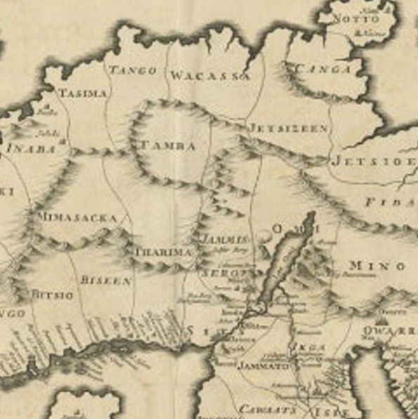 Rare Antique Map of Japan with Place Names Given in Dutch Nomenclature, 1726