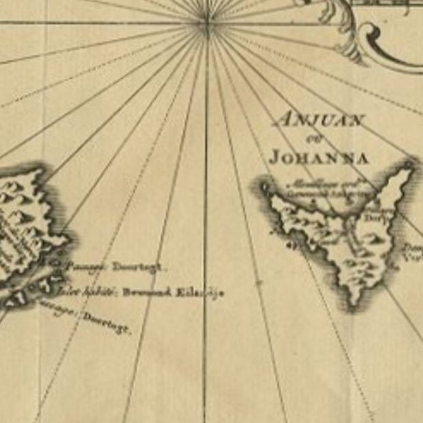 Comore Island Original Antique Engraving by Van Schley, 1749
