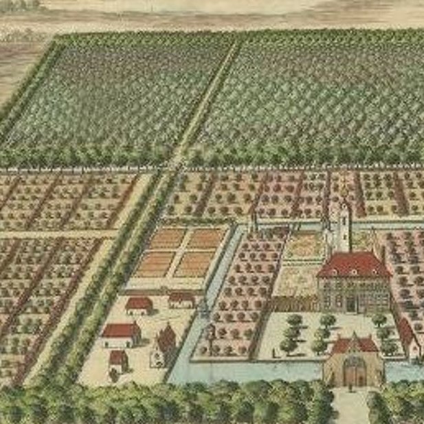 Handcolored Print of an Estate by Smallegange, Zeeland, The Netherlands, 1696