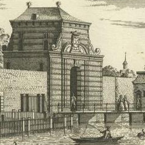 Antique Print of the 'Rijnsburgerpoort' Gate of Leiden, c.1800