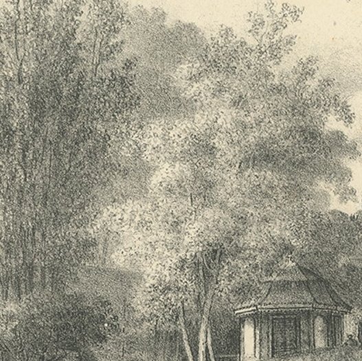 Antique Print of the Outer City Wall of Utrecht City in the Netherlands, c 1830