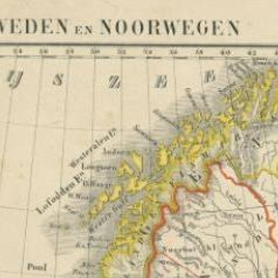 Antique Map of Sweden and Norway by Petri, c.1873