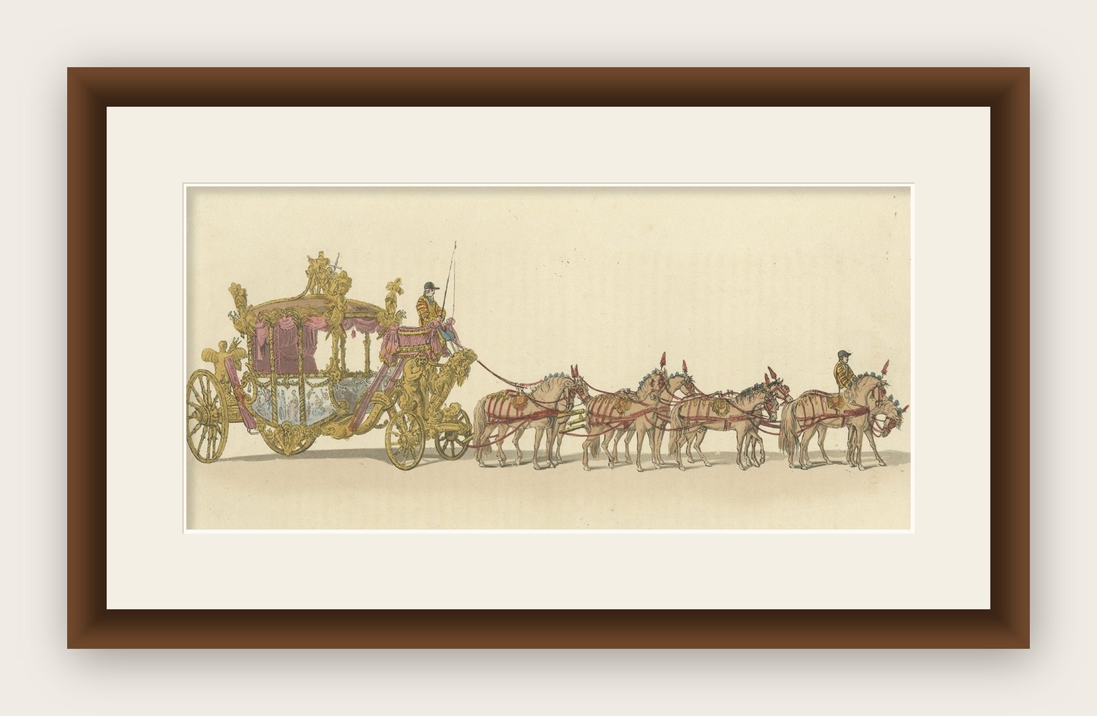 Antique Decorative Print of the State Carriage of George III, 1805