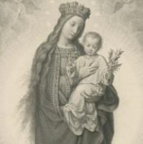 Antique Print of the Queen of Peace, c.1880