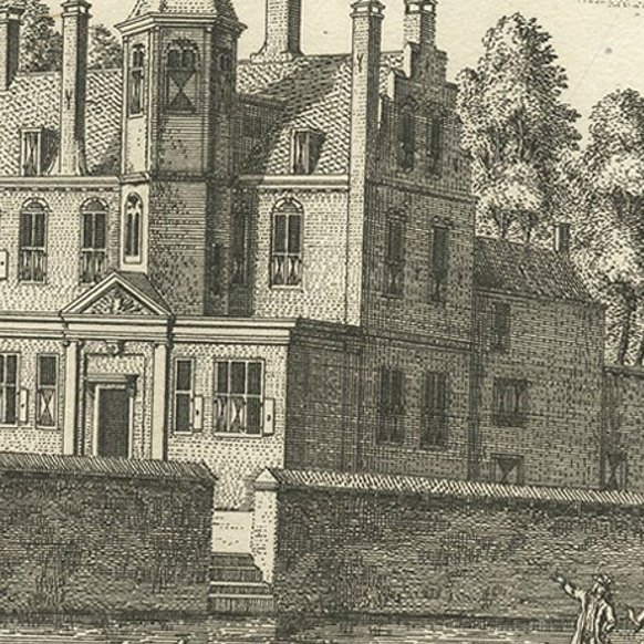 Antique Print of the 'Doelen' Court of University City Leiden, Holland, c1800