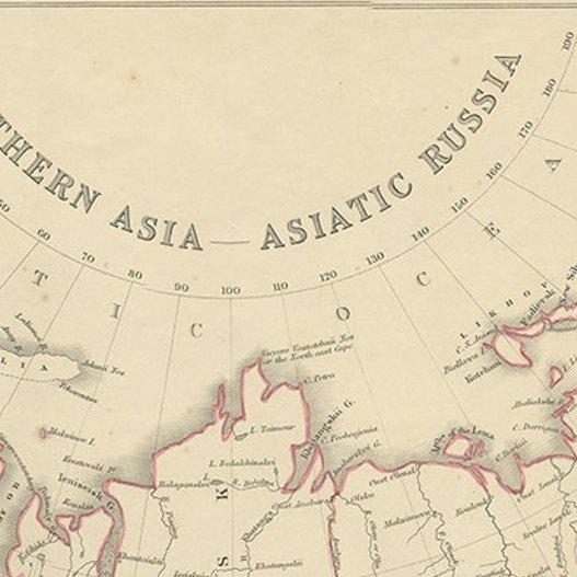 Northern Asia, Asiatic Russia, Old Map of Russia in Asia, 1849