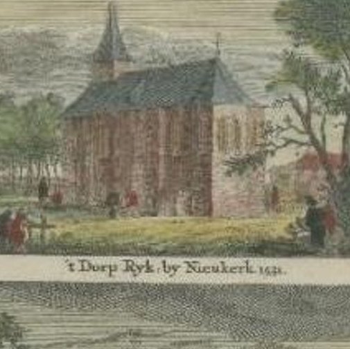 Antique Print of the Villages of Rietwijk and Nieuwerkerk, Holland, C.1723