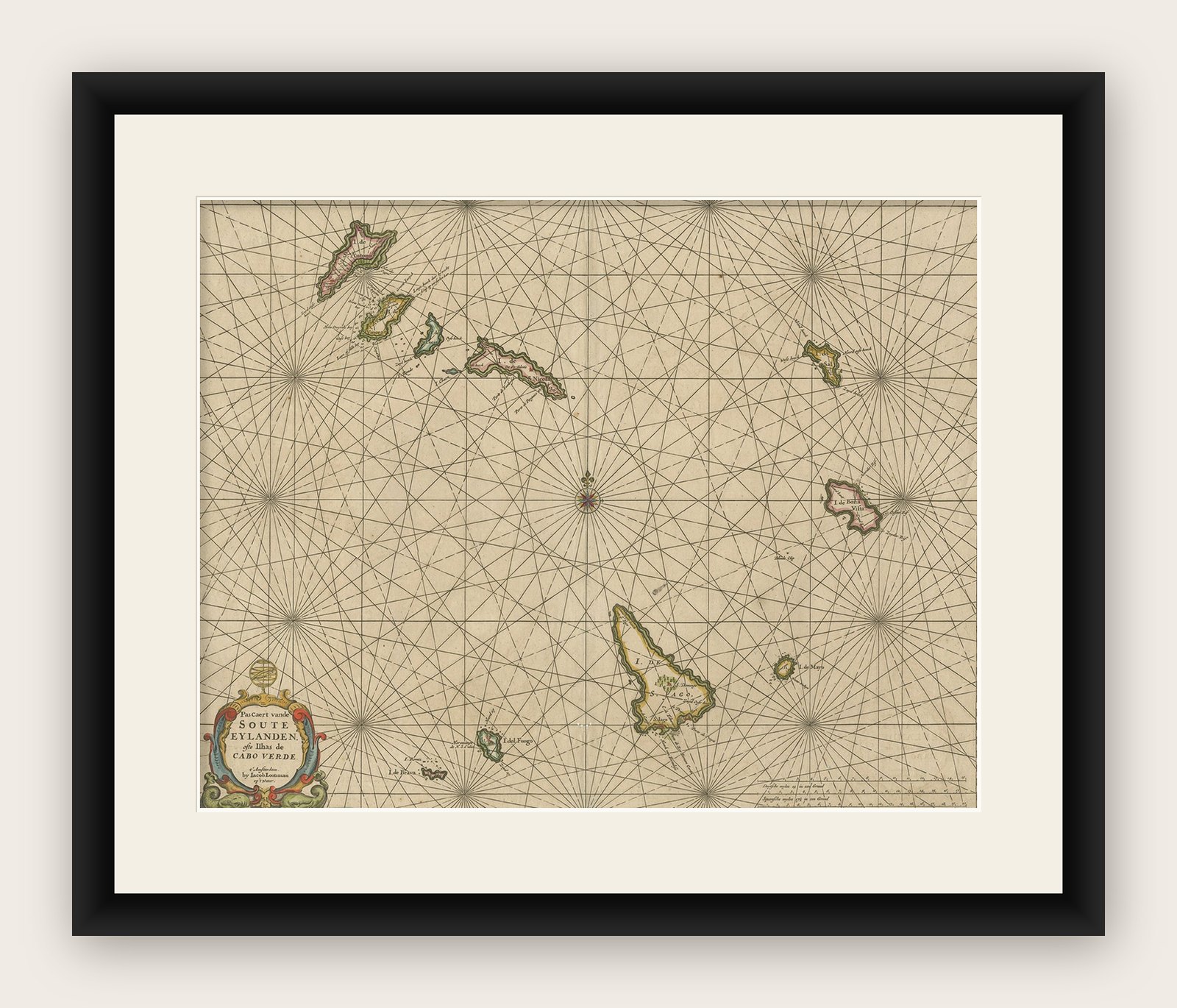 Antique Map of the Cape Verde Islands, Africa, ca.1670