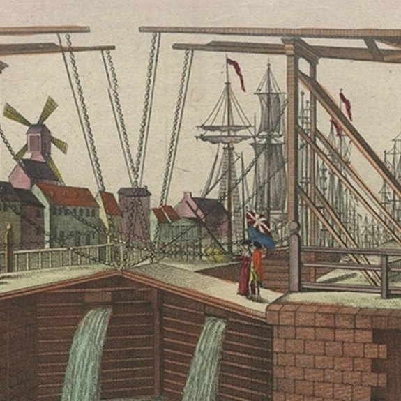 The New Bridge and Arsenal of Kingston, Hull, Yorkshire, Great Britain, ca.1770