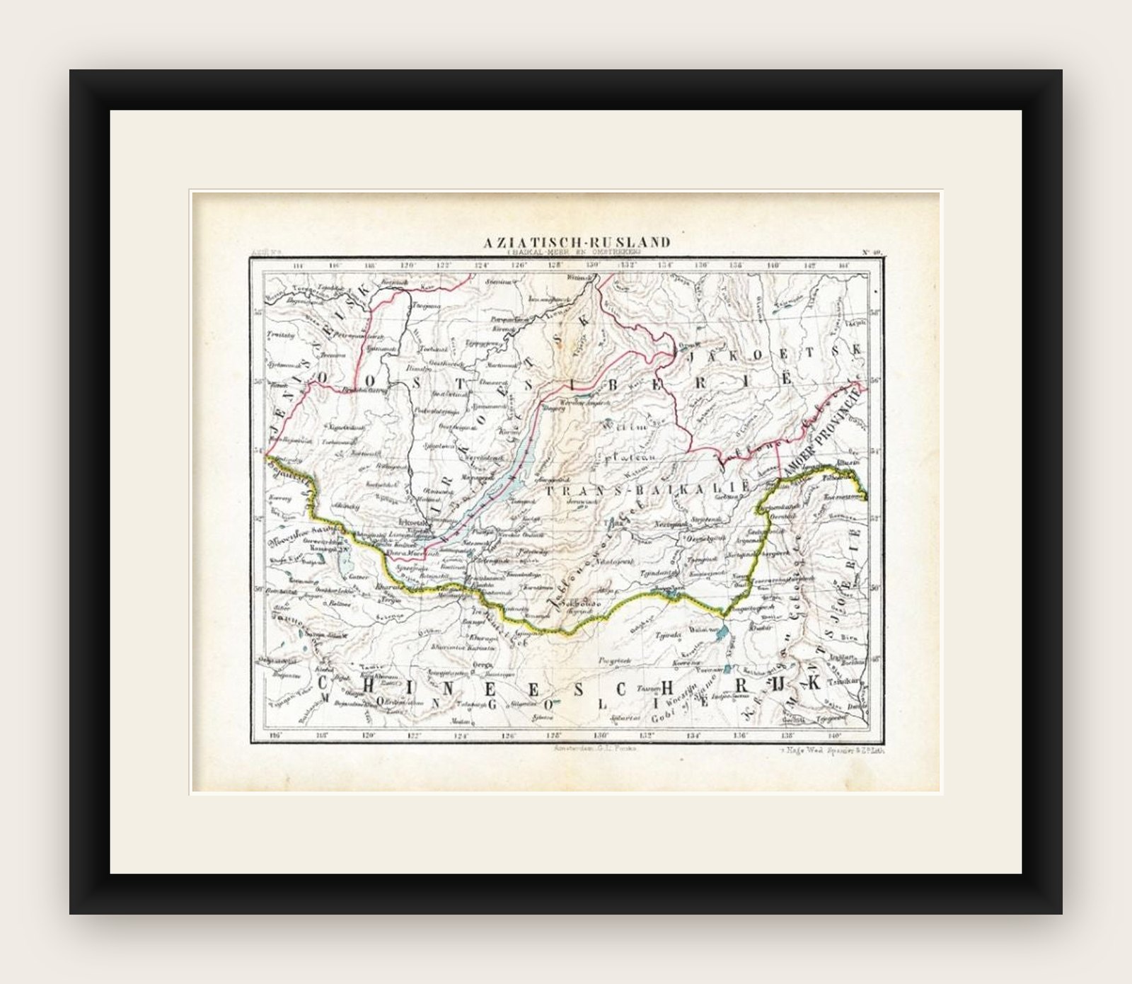 Antique Map of Russia in Asia by Kuyper, c.1880