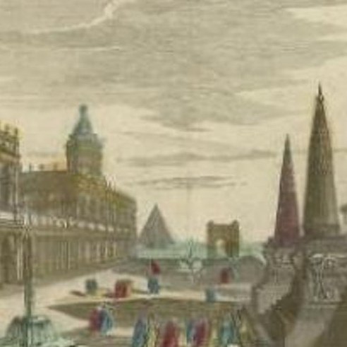 Antique Print of Rome by Daumont, c.1770