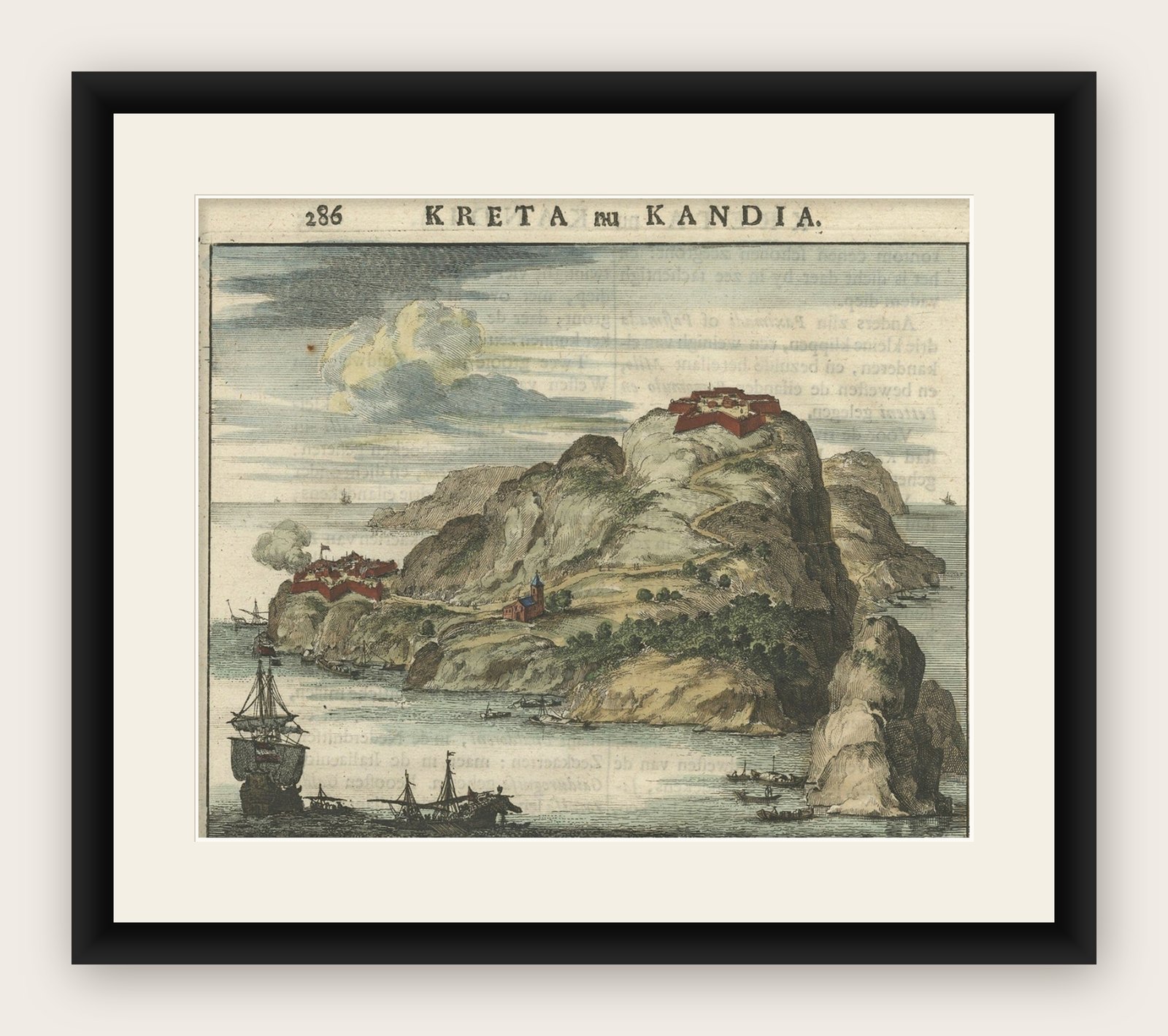 Antique Print of a Greece Island, Most Likely Gavdopoula South of Crete, 1688