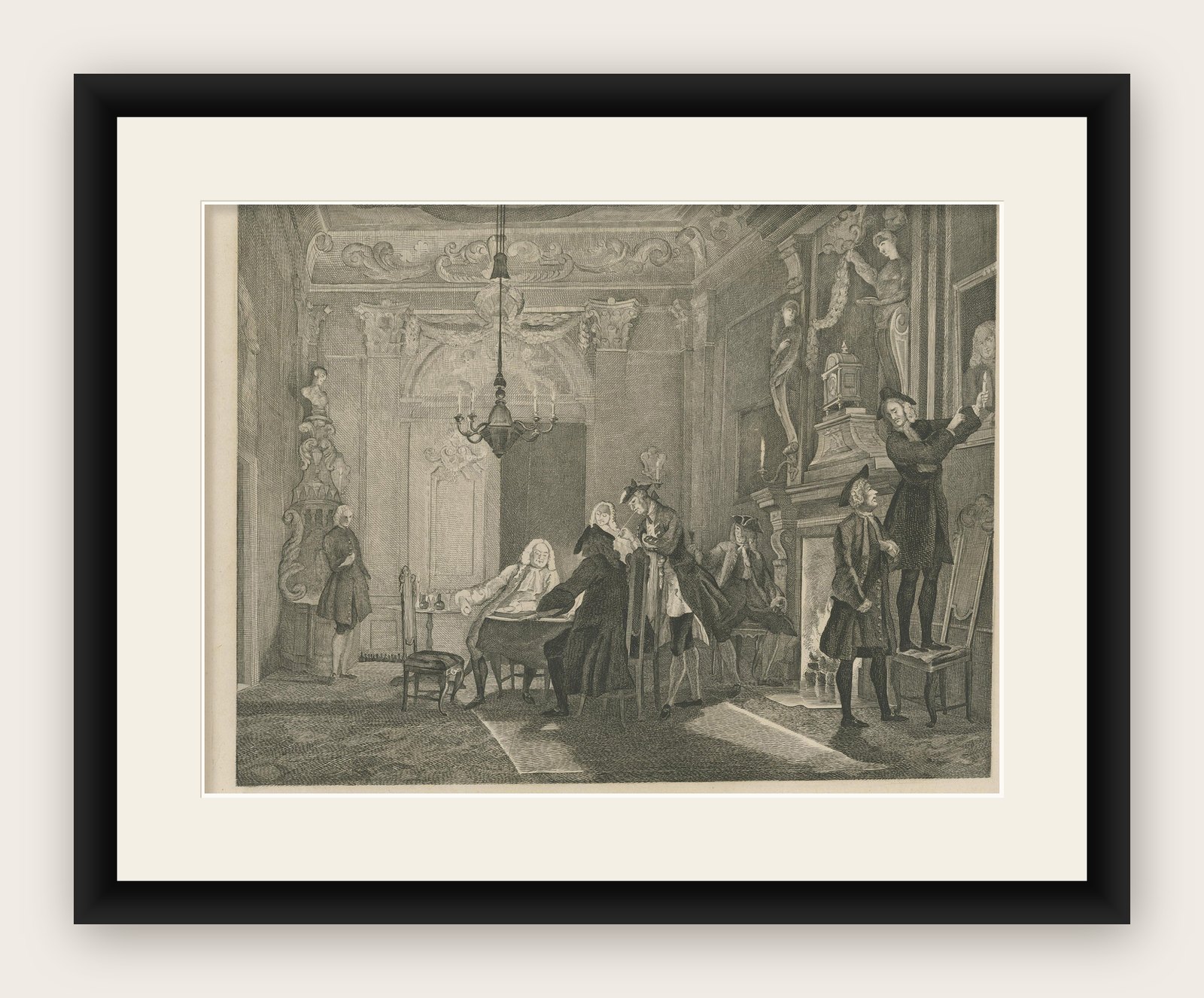 Etching on Chine Collé After the Painting by Cornelis Troost, ca.1850