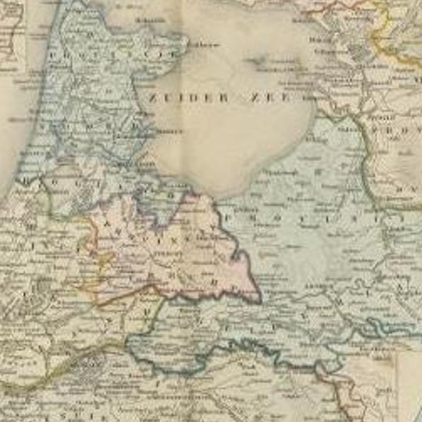 Antique Map of the Netherlands in 1839 by Mees, 1860