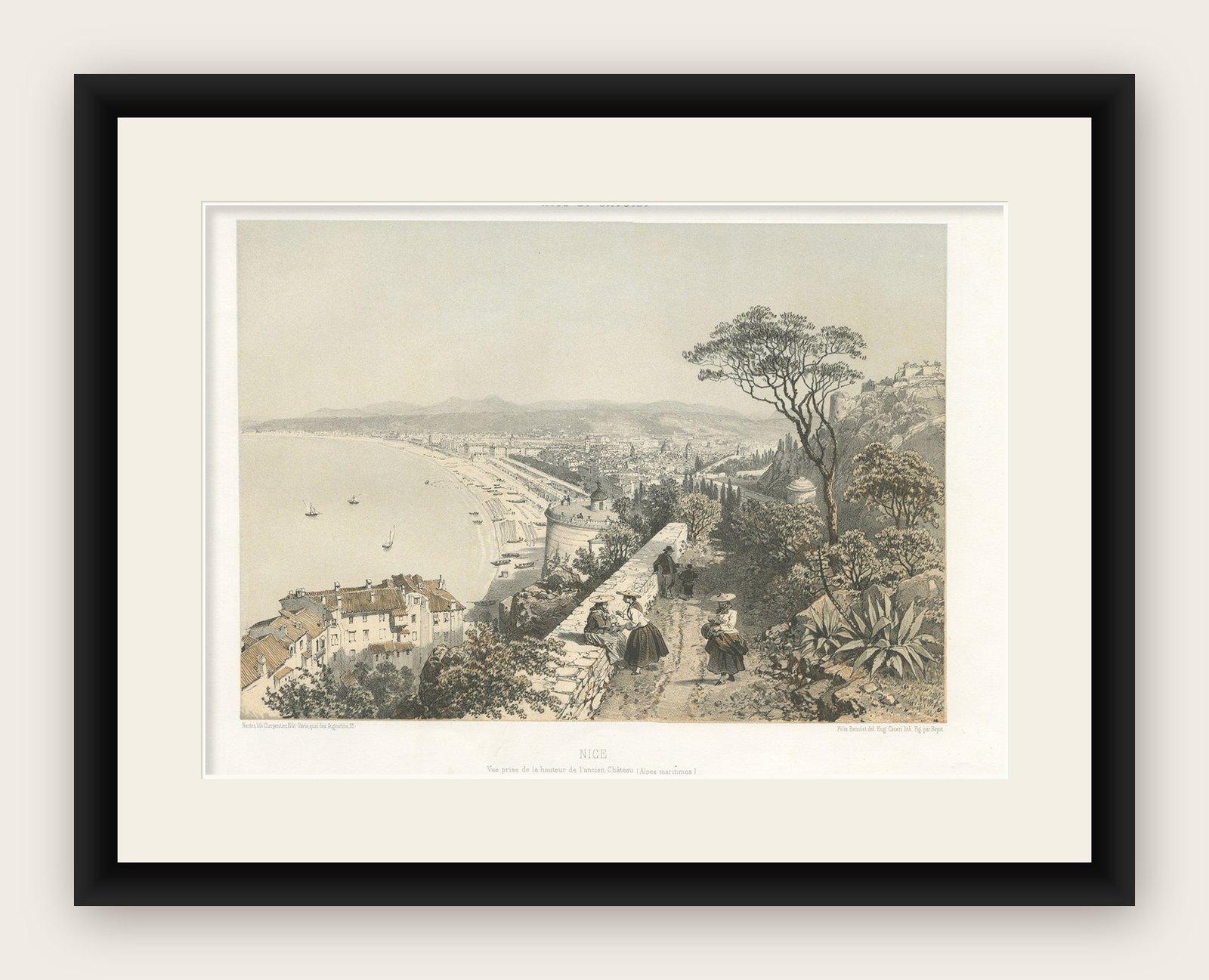 Antique View of the City of Nice on the South-Coast of France, c.1865