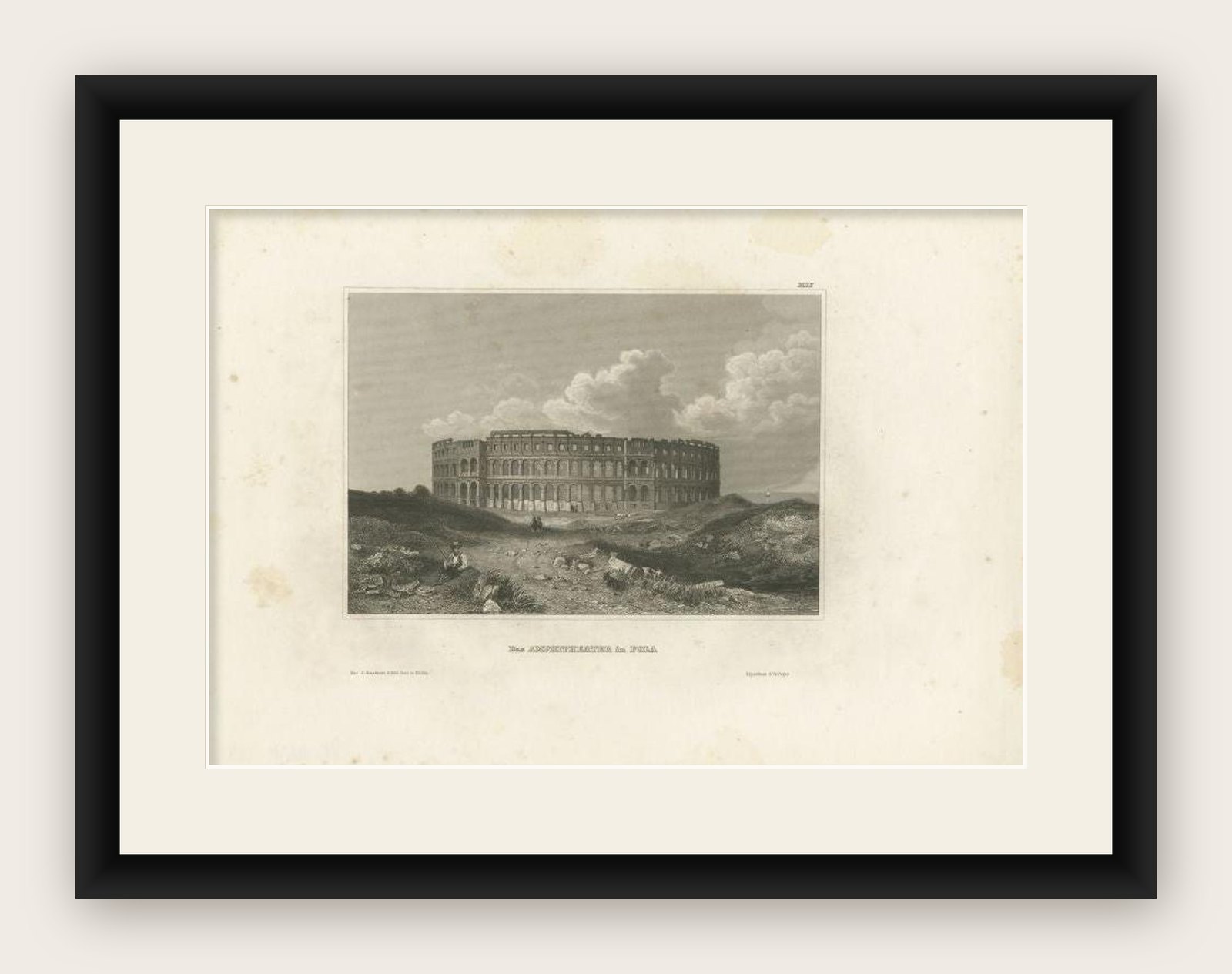Antique Print of the Pula Arena by Meyer, 1847