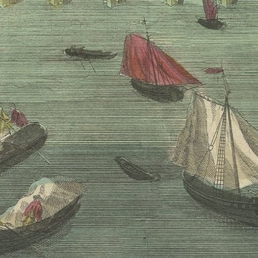 Antique Optica Print of the Westminster Bridge in London, c.1770