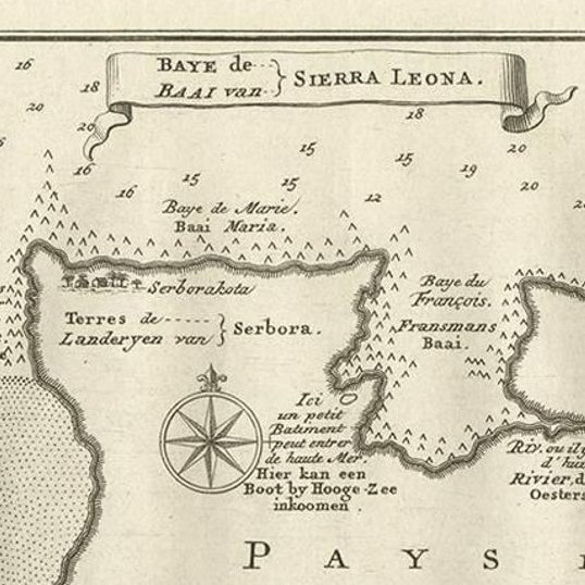 Antique Print of the Bay of Sierra Leone by J. Van Der Schley, 1758