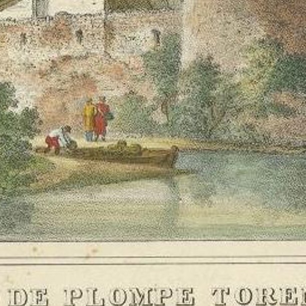 Antique Print of the 'Plompetoren' in Utrecht by Houtman, c.1830