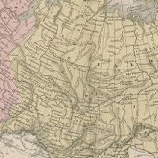Antique Map of Russia and Siberia by Migeon, 1880