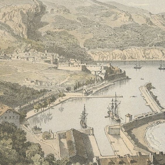 Antique Print of Villefranche in the Nice and Savoy Region of France, c.1865