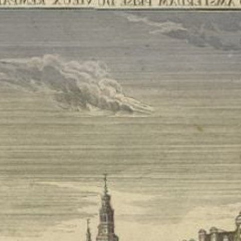 Antique Optica Print of Amsterdam from the Old Rampart, Netherlands, C.1760