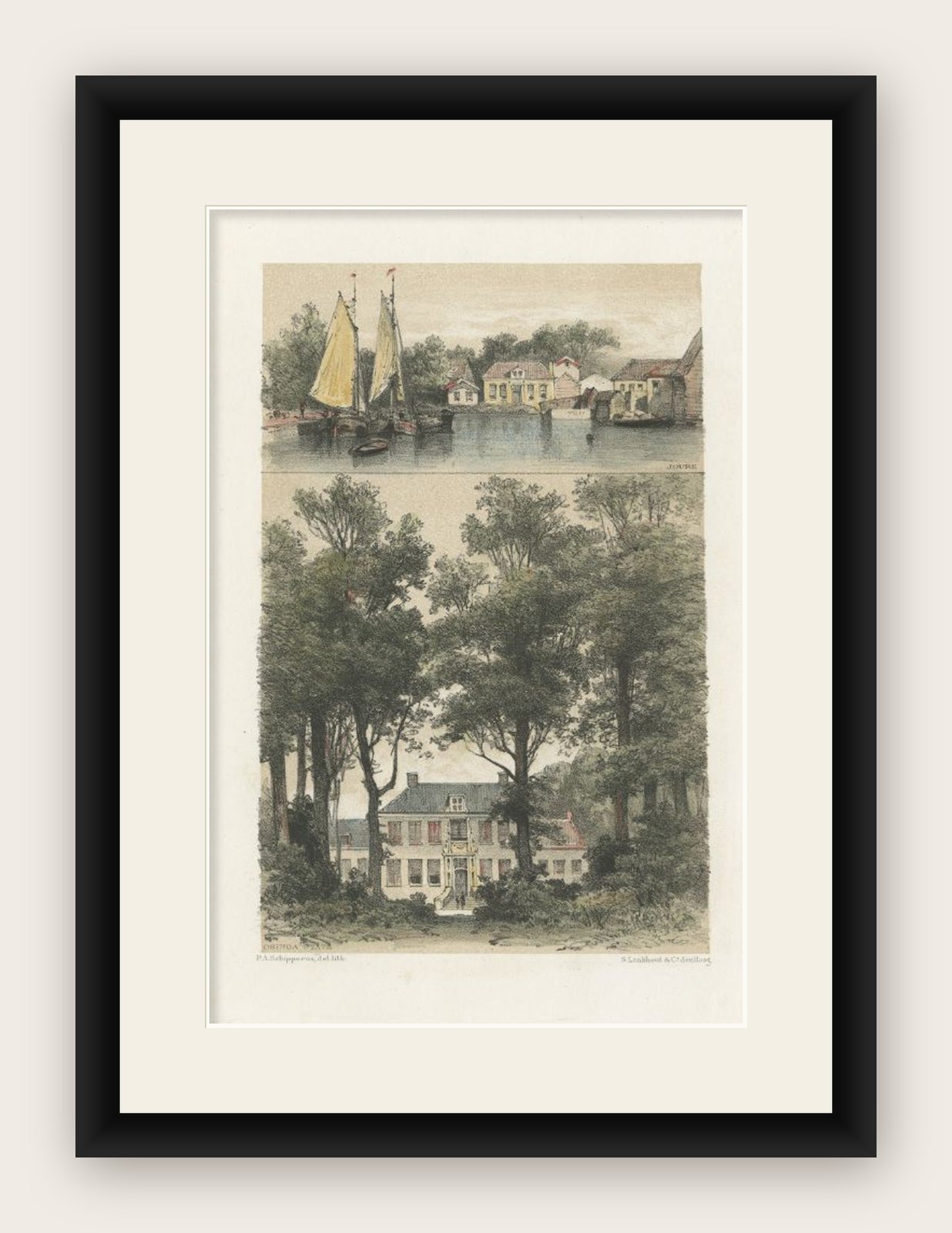 Antique Print of Joure and Osinga State in the Netherlands, 1882