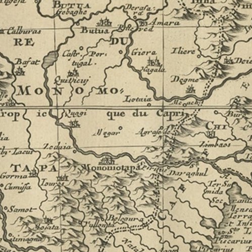 Original Copperplate Engraved Detailed Map of South Africa, ca.1680