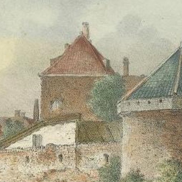Antique Print of the 'Plompetoren' in Utrecht by Houtman, c.1830