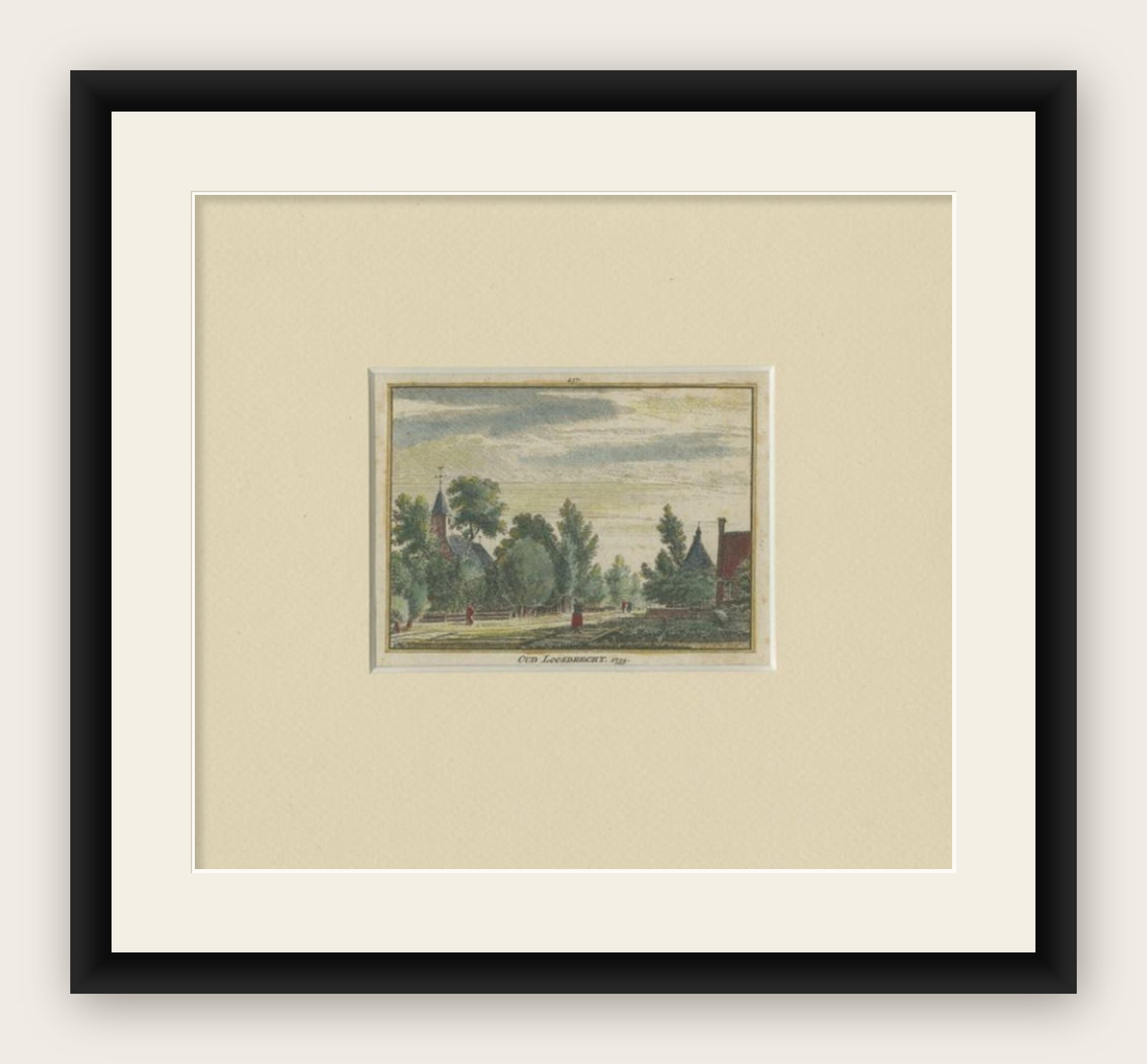 Antique Print of the Village of Oud-Loosdrecht by Spilman, C.1750