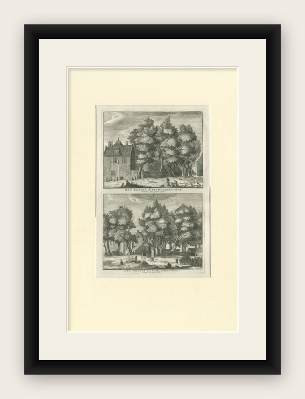 Antique Print of the 'Karthuizers Hof' in Amsterdam, The Netherlands, c.1760
