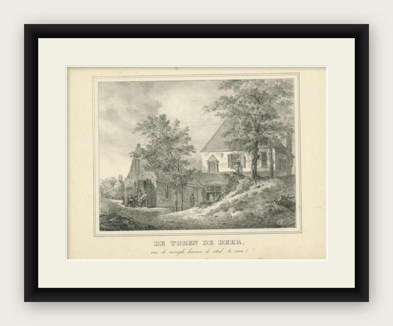 Antique Print of the Zonnenburg Rampart in Utrecht, The Netherlands, c.1830