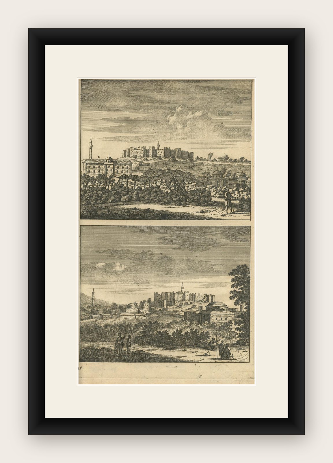 Antique Print with Ephesus, Greece, an ancient Greek city, now Turkish, CA.1698