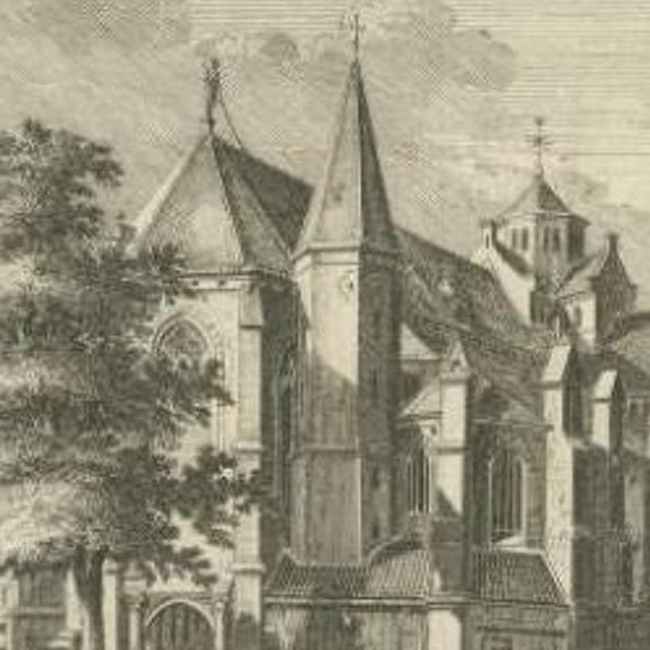 Antique Print of the Mariakerk in Utrecht by Spilman, c.1748