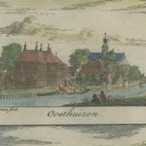 Antique Print of the Villages of Oosthuizen and Beets, The Netherlands, 1732