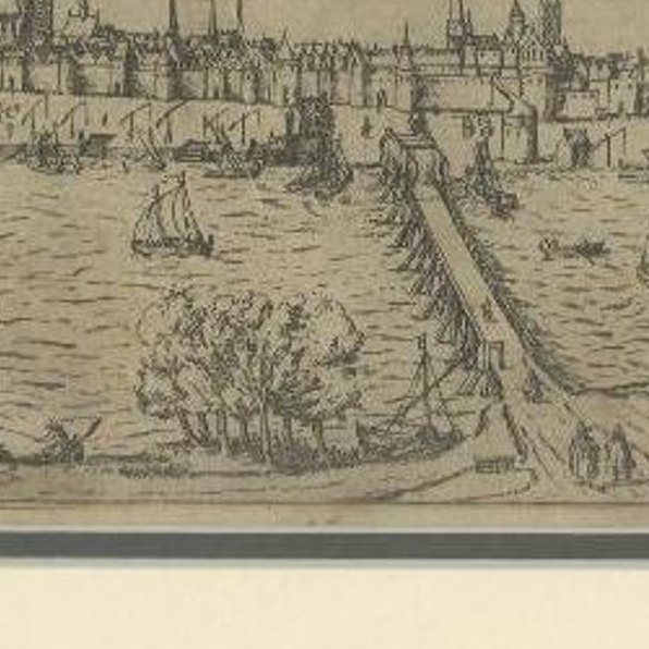 Antique Print of the City of Kampen in the Netherlands by Guicciardini, c1619