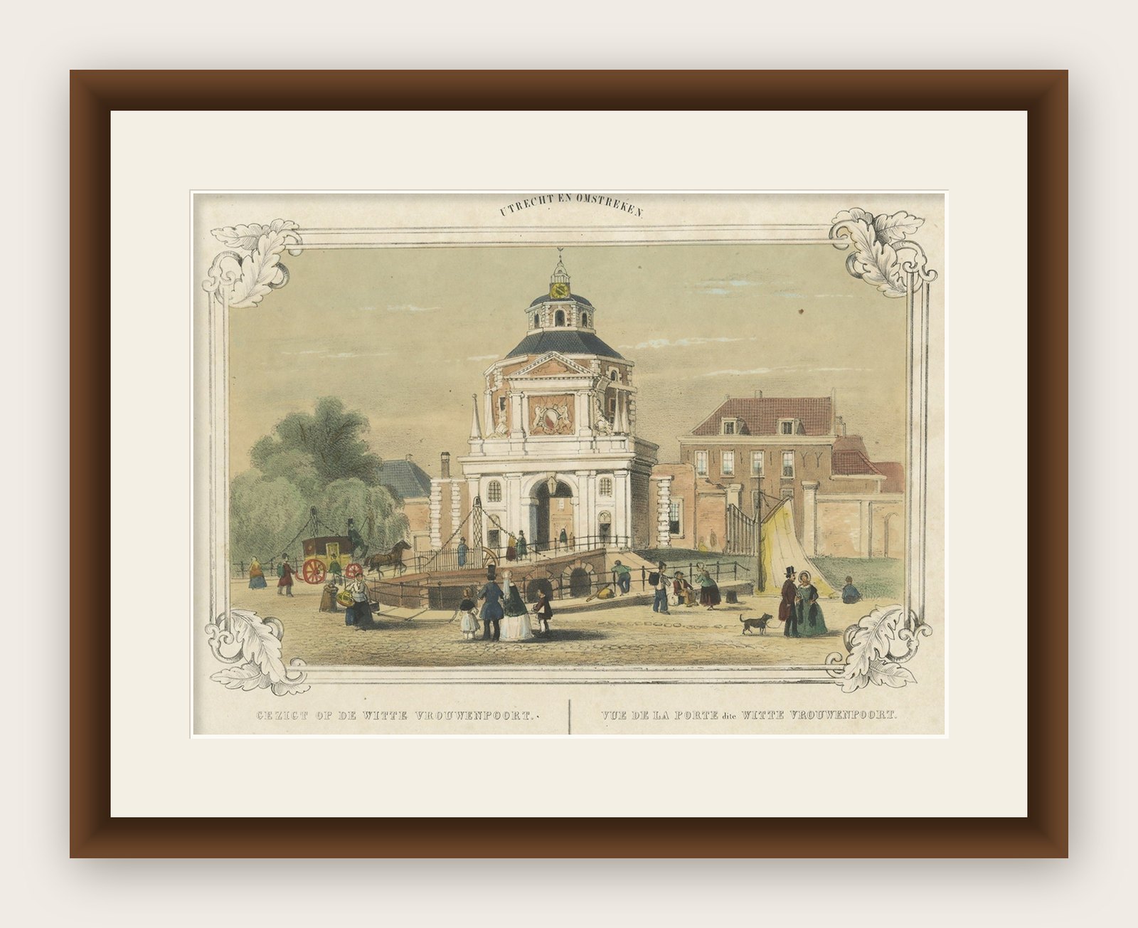 Antique Print of the Wittevrouwenpoort in Utrecht, The Netherlands, c.1860